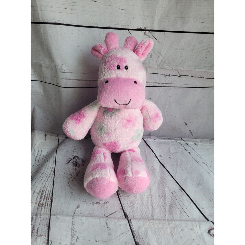 Baby Essential Pink Giraffe Floral Design Stuffed Animal Plush 16 Inch